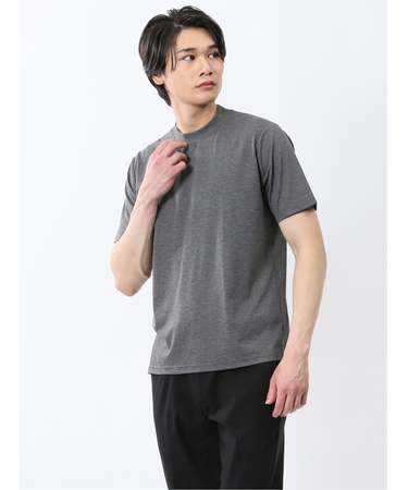 接触冷感 スロープネック半袖Tシャツ