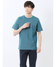 メランジ 裏ボーダー クルーネック半袖Tシャツ