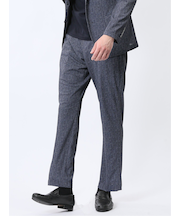 TechDenim スリムフィット ノータックパンツ 紺（セットアップ可能）