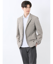 TechLinen スリムフィット 2ボタンジャケット 茶