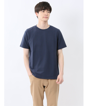 ふくれバイヤスジャガード クルーネック半袖Tシャツ