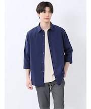TechLinen レギュラーカラー 7分袖シャツ