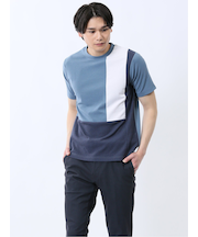 異素材切替 クルーネック半袖Tシャツ