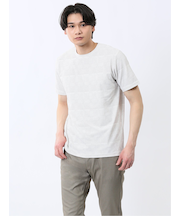 メッシュ かすれプリント クルーネック半袖Tシャツ