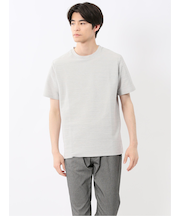ピンタックボーダー クルーネック半袖Tシャツ