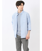 TechLinen ボタンダウン 7分袖シャツ
