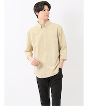 TechLinen ボタンダウン 7分袖シャツ