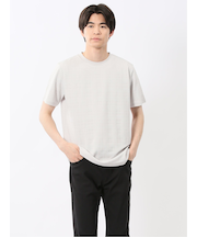 ふくれチェックジャガード クルーネック半袖Tシャツ
