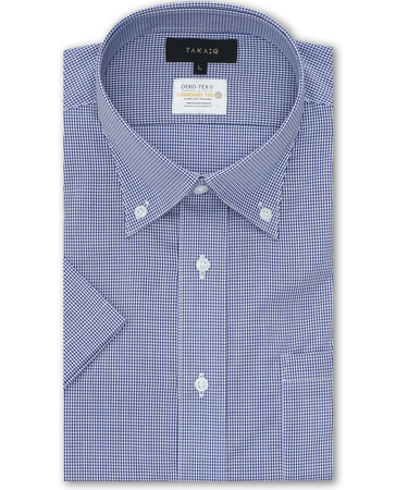 形態安定 吸水速乾 スタンダードフィット ボタンダウン半袖シャツ