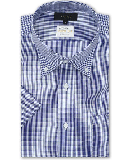 形態安定 吸水速乾 スタンダードフィット ボタンダウン半袖シャツ