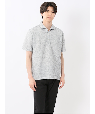 杢リップル カッタウェイ半袖ポロシャツ