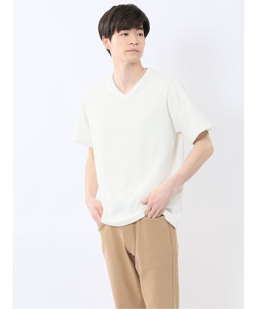 ドライストライプ Vネック半袖Tシャツ