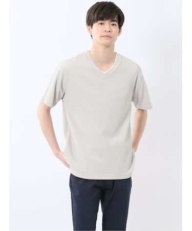 ドライストライプ Vネック半袖Tシャツ