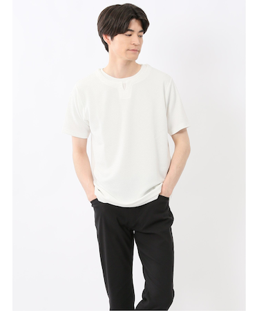 ドライワッフル キーネック半袖Tシャツ