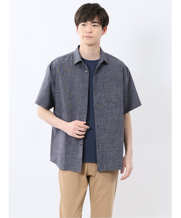 TechLinen レギュラーカラー 半袖シャツ