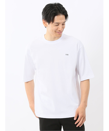 綿100% ロゴ刺繍 クルーネック半袖Tシャツ
