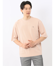 綿100% ロゴ刺繍 クルーネック半袖Tシャツ