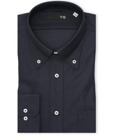 ノンアイロンストレッチ NEWスタンダードフィット ボタンダウン長袖ニットシャツ