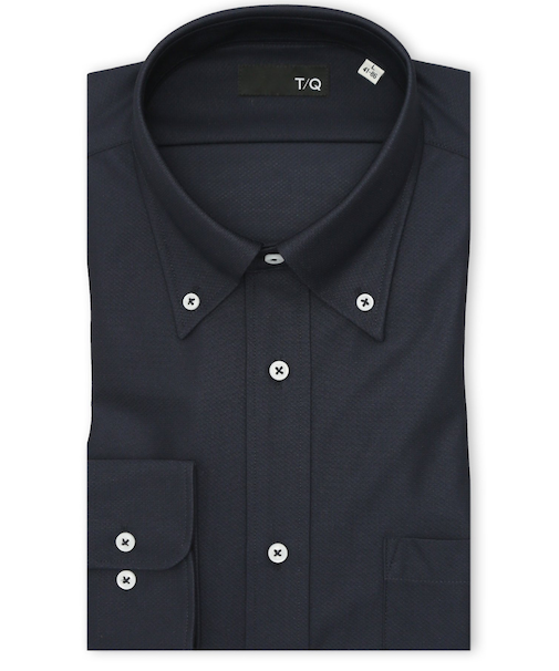 ノンアイロンストレッチ NEWスタンダードフィット ボタンダウン長袖ニットシャツ