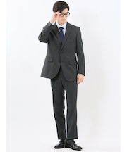 ストレッチウォッシャブル レギュラーフィット 2ボタン2ピーススーツ 組織グレー