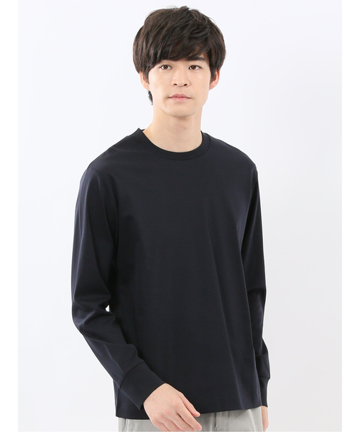 【DRESS T-SHIRT】シルケットスムス スロープネック 長袖Tシャツ