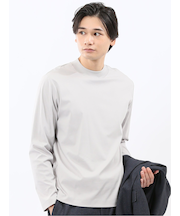 【DRESS T-SHIRT】シルケットスムス モックネック 長袖Tシャツ
