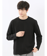 千鳥ジャガード クルーネック長袖Tシャツ