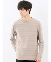 リンクスボーダージャガード クルーネック長袖Tシャツ