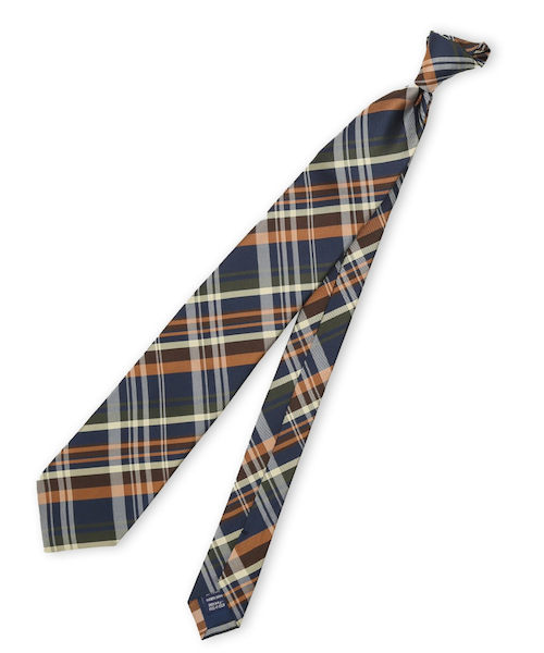TAKA-Q×FAIRFAX シルクチェック柄 レギュラータイ 8.0cm幅