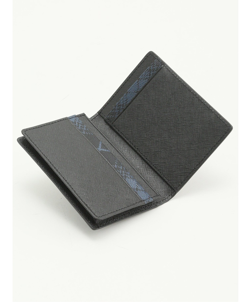 サフィアーノ型押し×チェックプリント 名刺入れ｜タカキューの