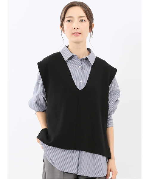 DT9010P STONE  Vネックベスト 8015G0732 Vネックニットベスト｜アー・ヴェ・ヴェの通販｜&mall（アンドモール