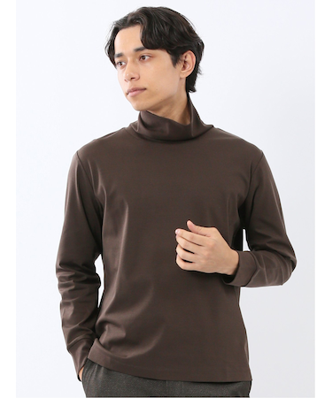 【DRESS T-SHIRT】シルケットスムス タートルネック 長袖Tシャツ