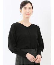 ハンドウォッシャブル センターハギ Vネック ニットプルオーバー