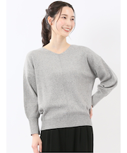 ハンドウォッシャブル センターハギ Vネック ニットプルオーバー