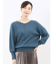 ハンドウォッシャブル センターハギ Vネック ニットプルオーバー