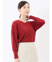 ハンドウォッシャブル センターハギ Vネック ニットプルオーバー