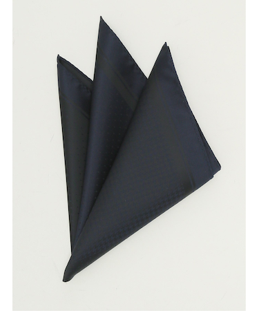 シルク混 四面 ジャガードチーフ