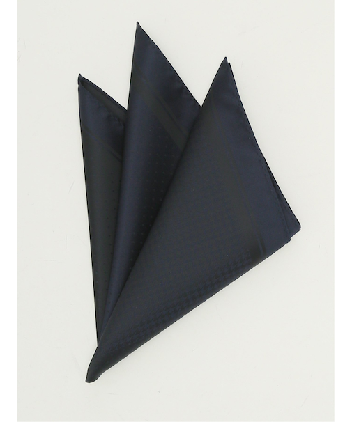 シルク混 四面 ジャガードチーフ