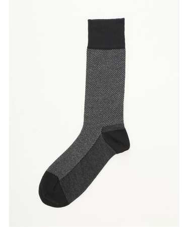 抗菌防臭 ヘリンボン柄クルーソックス