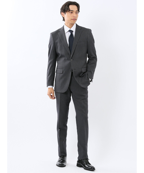 ウール調 ストレッチウォッシャブル スリムフィット 2ボタン2