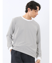 マルチボーダー クルーネック長袖Tシャツ