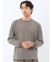 マルチボーダー クルーネック長袖Tシャツ