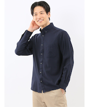 綿100% ヘリンボン ボタンダウン長袖シャツ