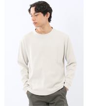 ウェーブジャガード クルーネック長袖Tシャツ