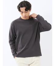ウェーブジャガード クルーネック長袖Tシャツ
