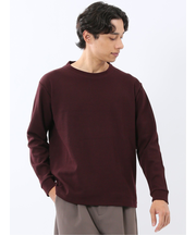 ウェーブジャガード クルーネック長袖Tシャツ