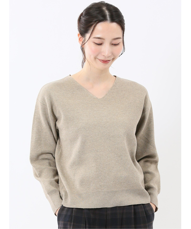 ハンドウォッシャブル ミラノ Vネック ニットプルオーバー