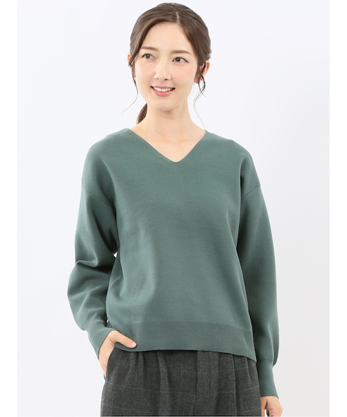 ハンドウォッシャブル ミラノ Vネック ニットプルオーバー