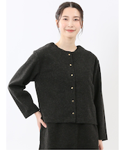 ストレッチウォッシャブル ウーリッシュ クルーカーディガン(セットアップ可能)