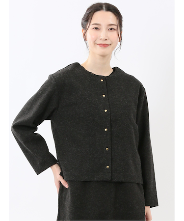 ストレッチウォッシャブル ウーリッシュ クルーカーディガン(セットアップ可能)